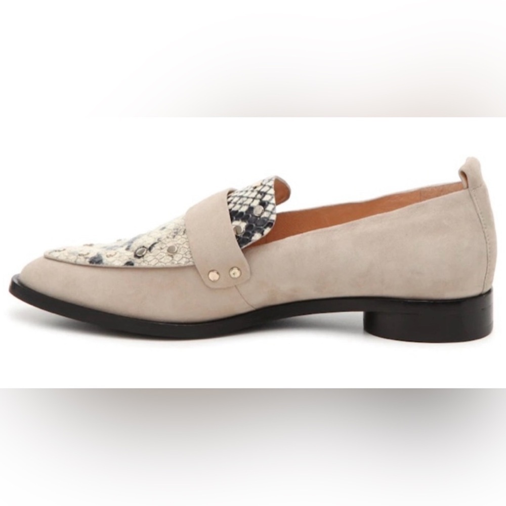 Joie Women’s Taron Tan Suede and Snake Print Combo Loafer Size 8.5 / 38.5 - Picture 3 of 14